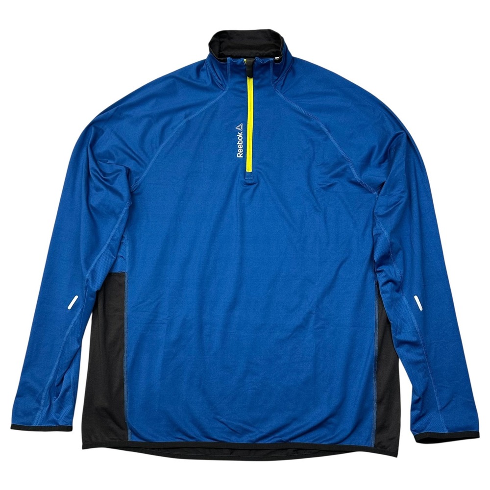Reebok Pullover‎ Mens XL Blue Black Quarter Zip Athletic Running Jacket AD4501